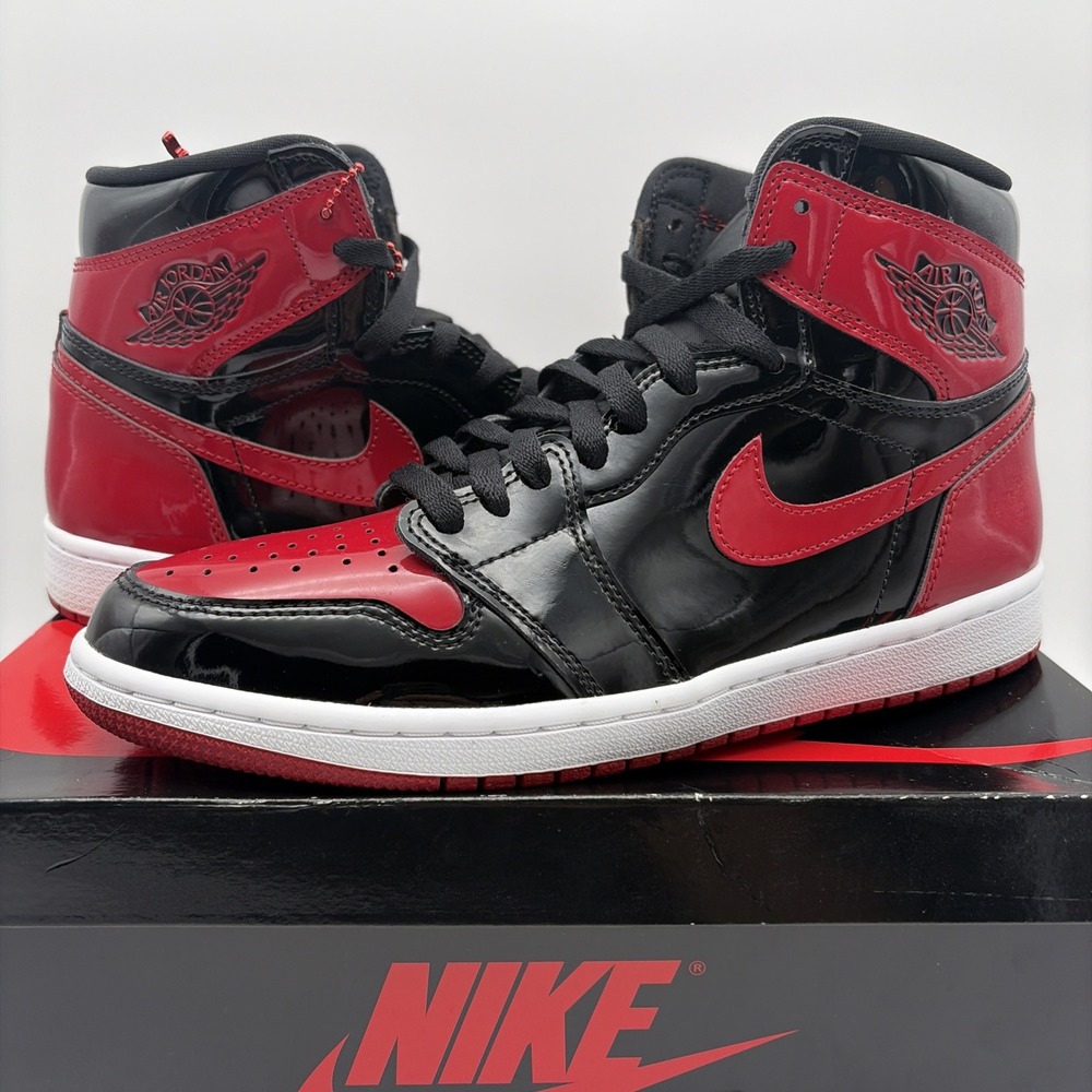 Size 9.5 - Jordan 1 Retro OG High Patent Bred (555088-063) - Picture 6 of 11